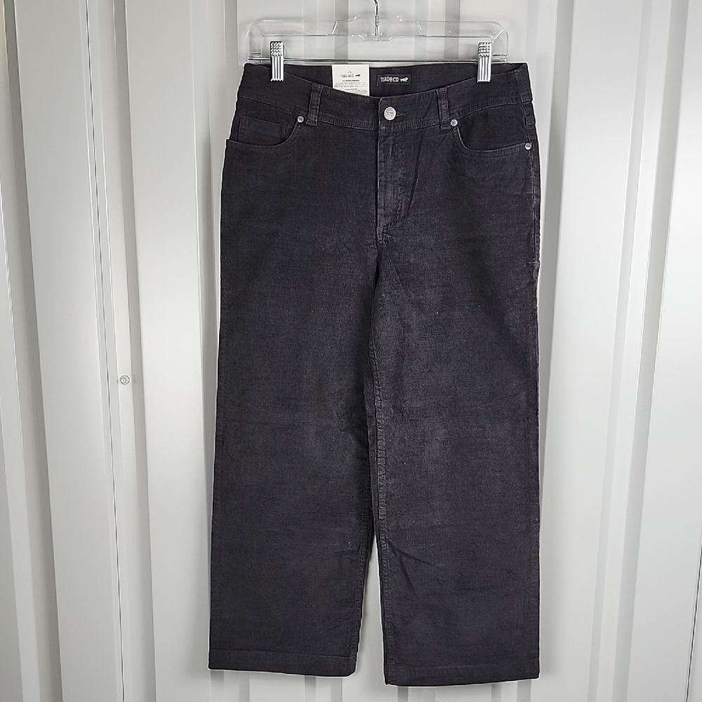Toad & Co Womens Karuna Wide Leg Corduroy Pants Cropped Size 6 NWT Dark Gray